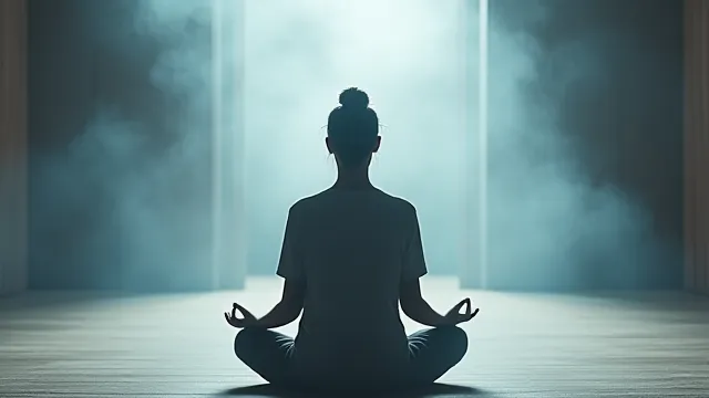 Persona in posizione di meditazione zen